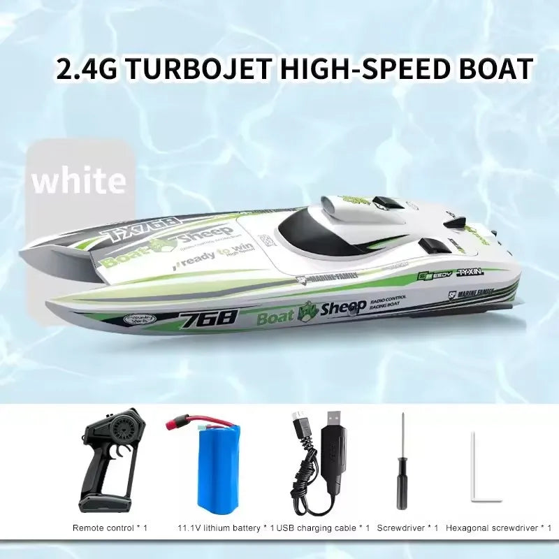 2.4G Brushless RC Speedboat 40CM Large Remote Control Turbojet Speedboat Ship 30km/h High Speed Watercraft Toys for Children Toy