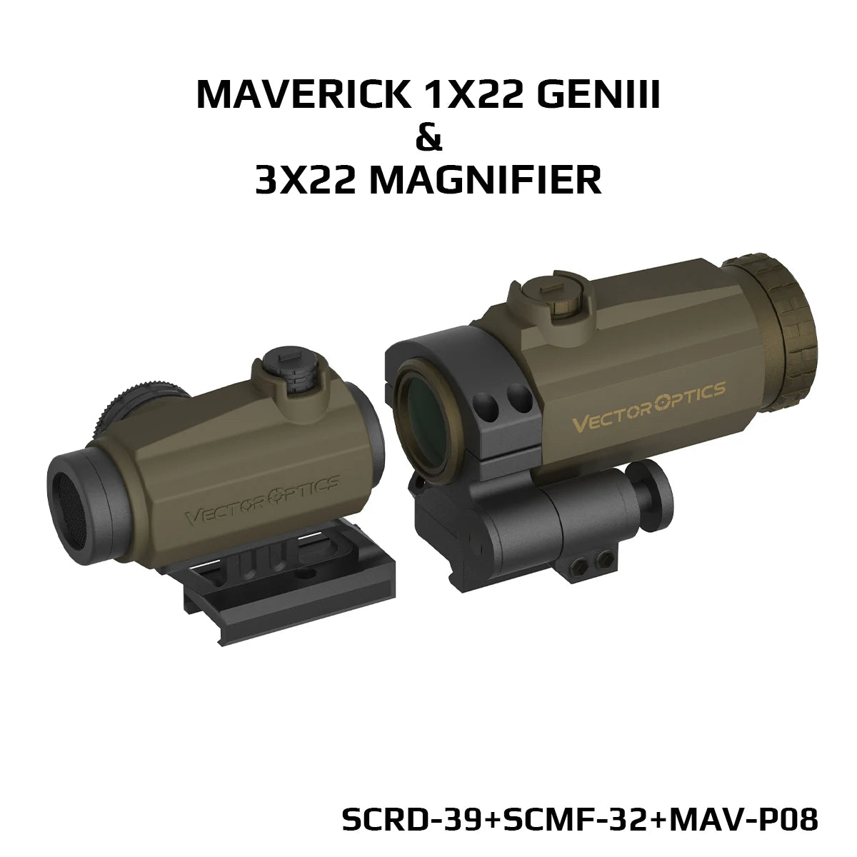 Vector Optics Maverick Gen3 1x22 Red Dot Scope Optic Sight Hunting Waterproof QD AR Sight Rubber Armed .223 5.56 .308 7.62