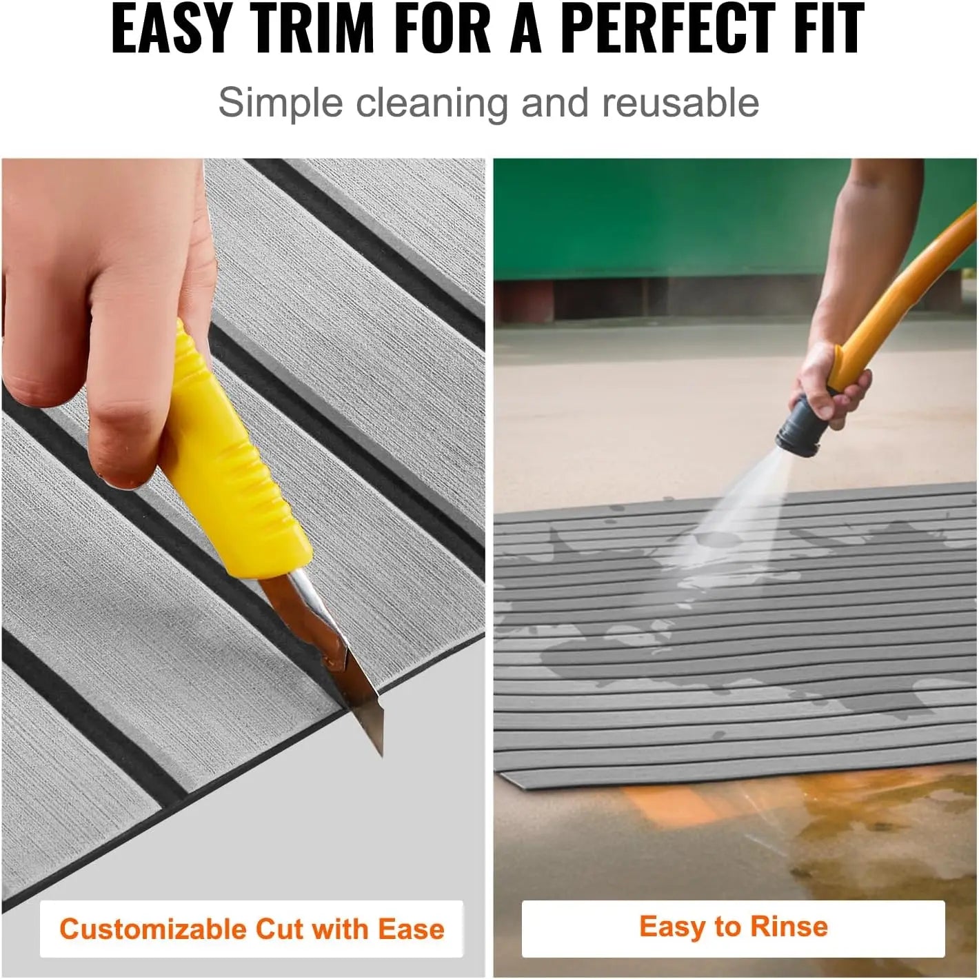 3 Sizes EVA Foam Faux Teak Boat Decking Mat Self Adhesive