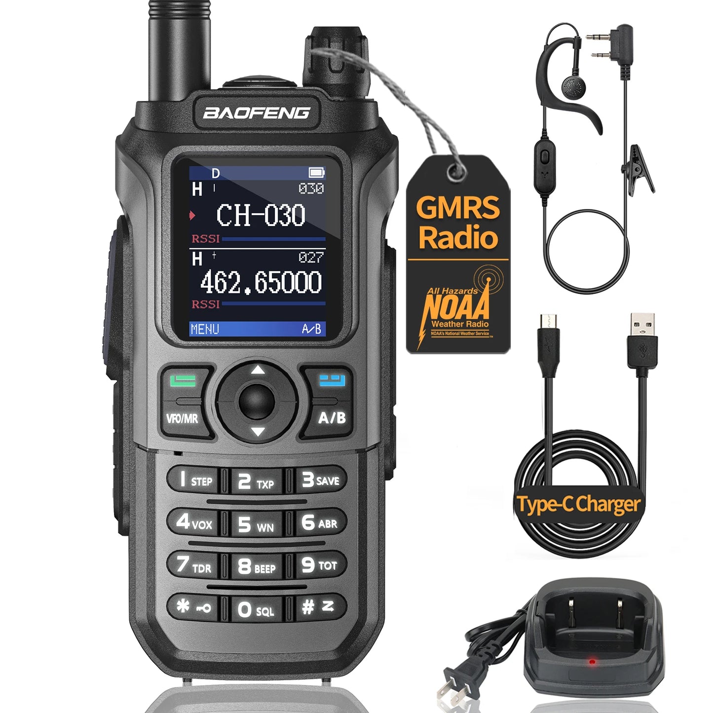 Baofeng GM21 Pro Walkie Talkie Type C NOAA Two Way Radio