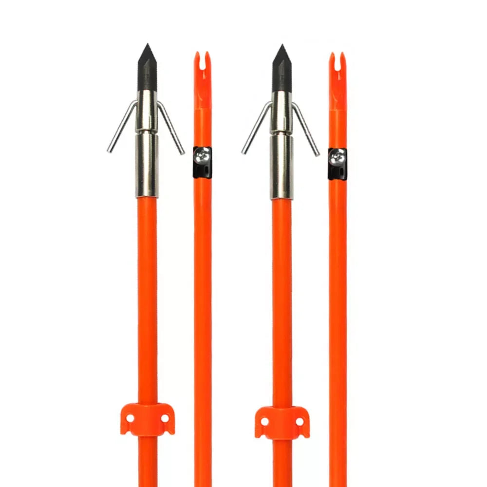 3/6/12Pcs Bowfishing Arrows Fiberglass Solid Arrows with Fish Hunting Broadhead