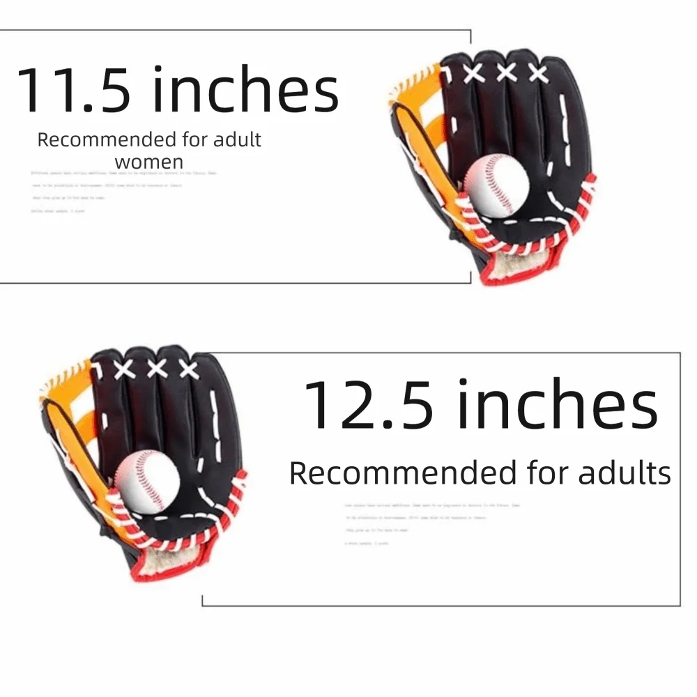 Anti-Slip Baseball Glove 10.5/11.5/12.5in PU Leather