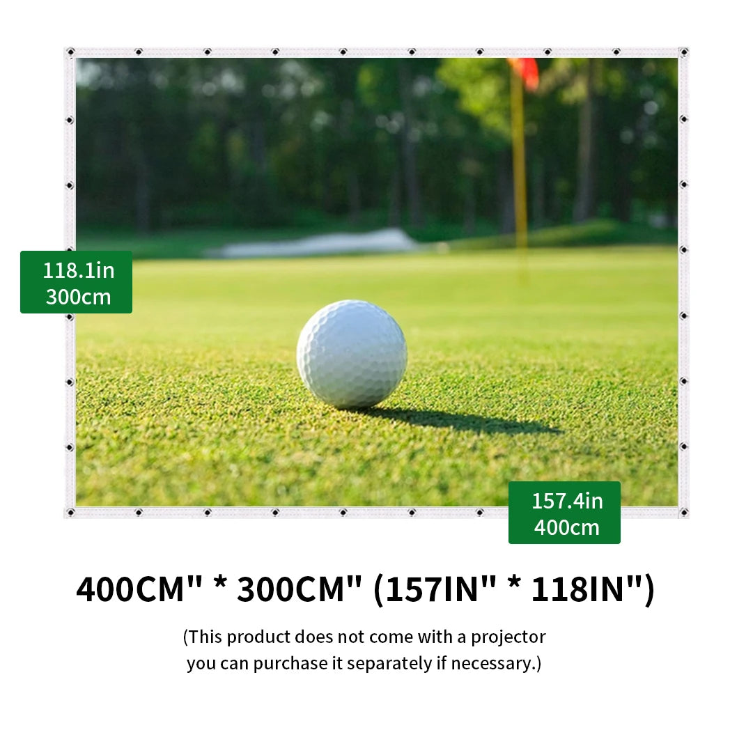 Caiton Golf Ball Simulator Impact Display Projection Screen, Indoor White Cloth Material, Golf Exercise Target