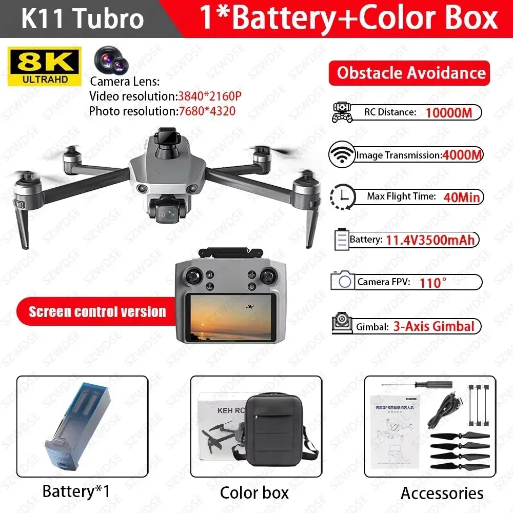 Cole K11 Turbo Drone Aerial 8K HD Dual Camera With Airdrop