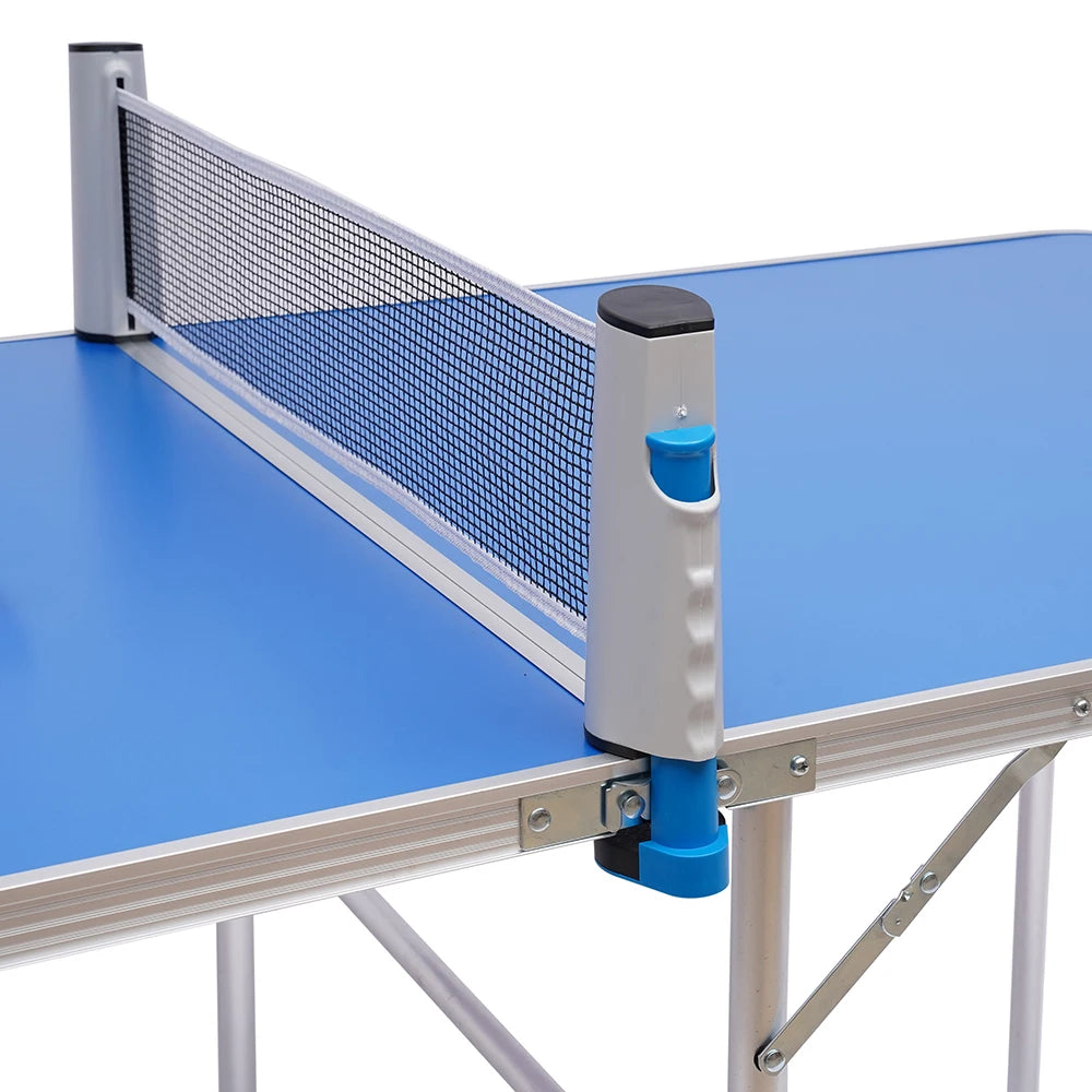 Portable Foldable Table Tennis Set for Kids & Adults - Indoor/Outdoor Ping Pong Game Kit with 2 Paddles & 3 Balls, Blue
