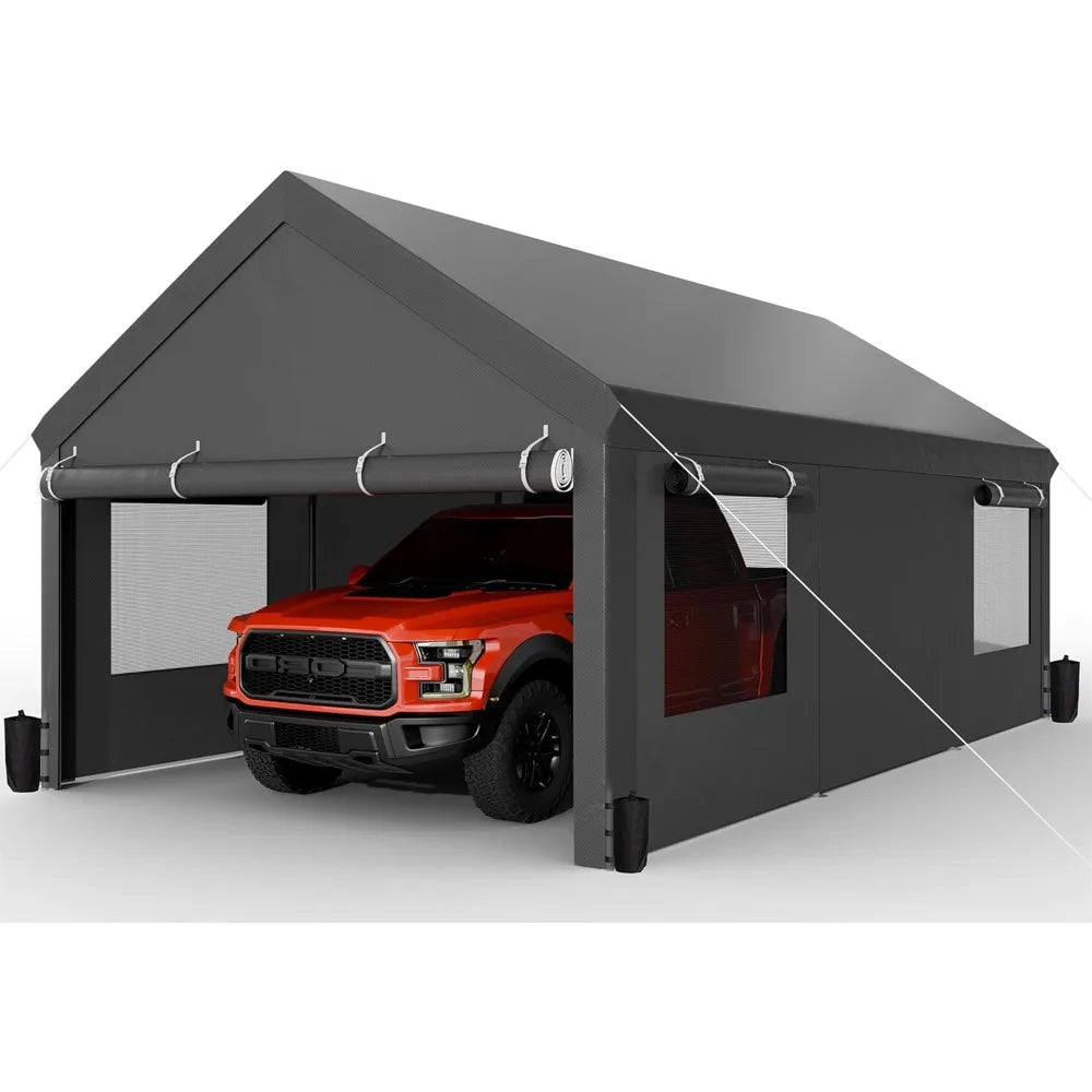 12x20 Heavy Duty Carport Portable Garage Roll Up Windows