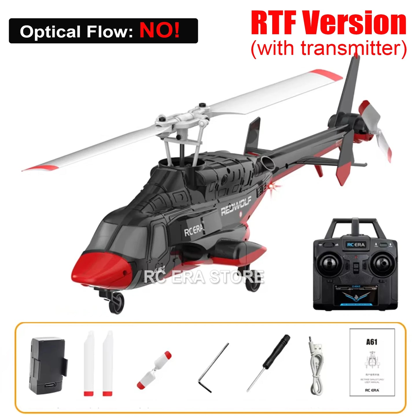 RC ERA A61 Mini Airwolf 4CH RC Helicopter 2.4G 6-Aixs Gyro Stabilized Altitude Hold Remote Control Helicopter Toys For Kid Adult