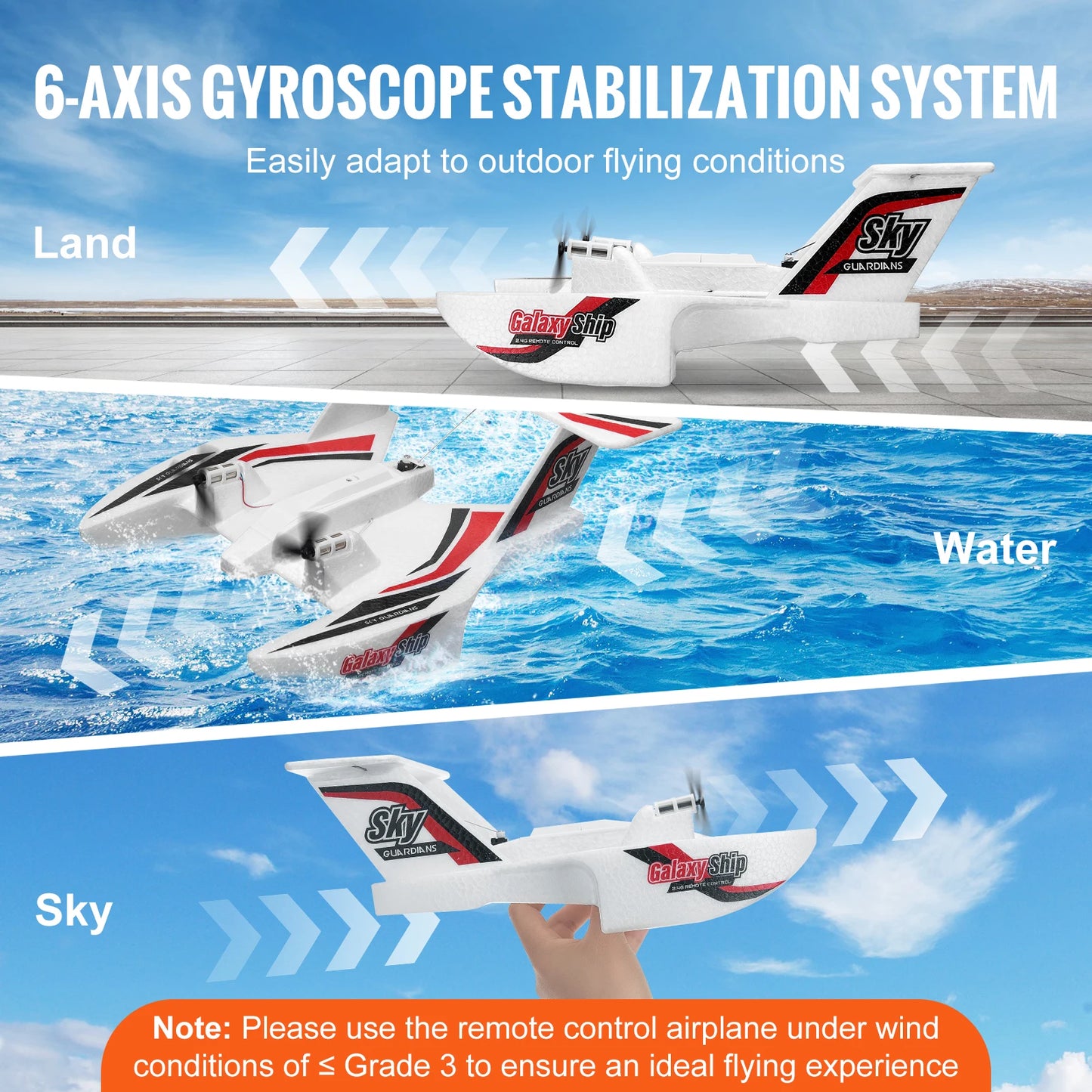 VEVOR EPP Foam RC Plane 2.4G 3CH Radio Control Glider