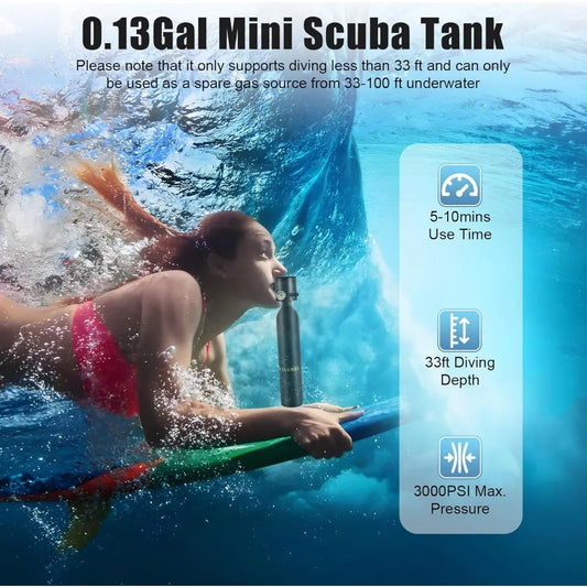0.5L Mini Diving Bottle Portable Oxygen Tank For Underwater