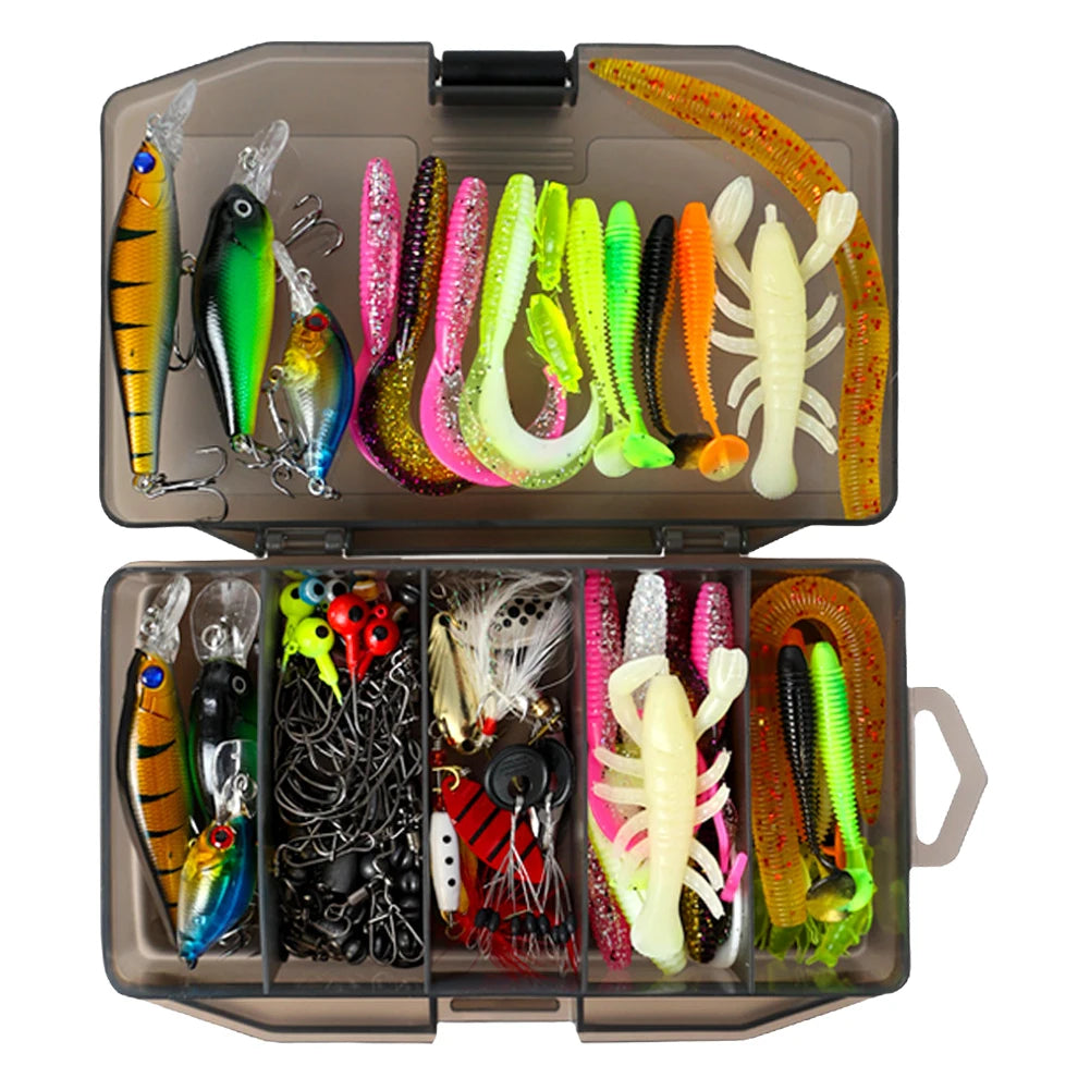 APWIKOGER Fishing Lures Set Soft And Hard Bait Kit Ocean