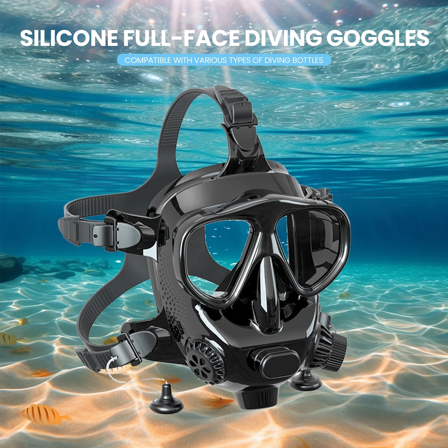 TUDIVING Full Face Diving Mask With Camera Mount 1L 2L