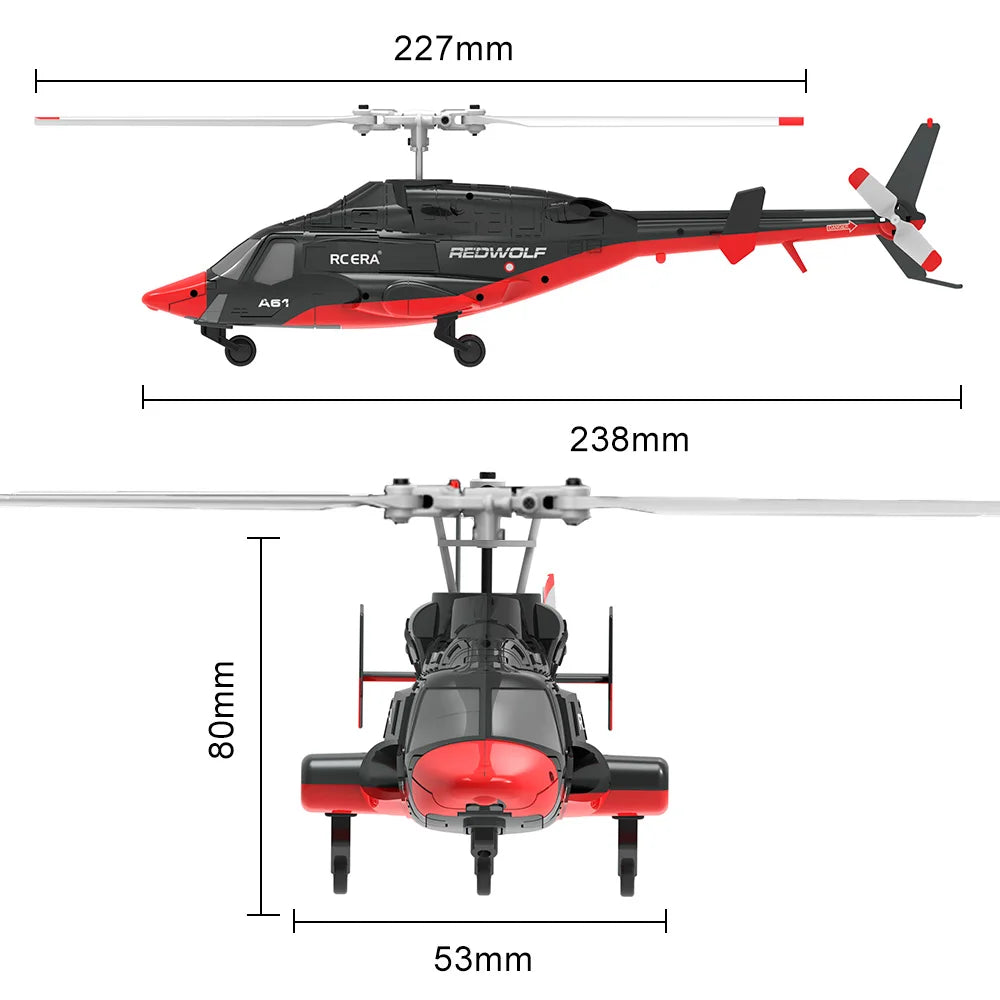 RC ERA A61 Airwolf Helicopter 4CH Optical Flow Positioning 1/52 6axis Gyro 10Min Fight Time 120M Bell222 Remote Control Airplane