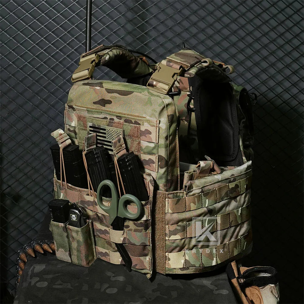 KRYDEX CPC Tactical Vest MOLLE Plate Carrier Heavy Duty Body Armor Airsoft Army Paintball Combat Protective Camo Vest Accessory