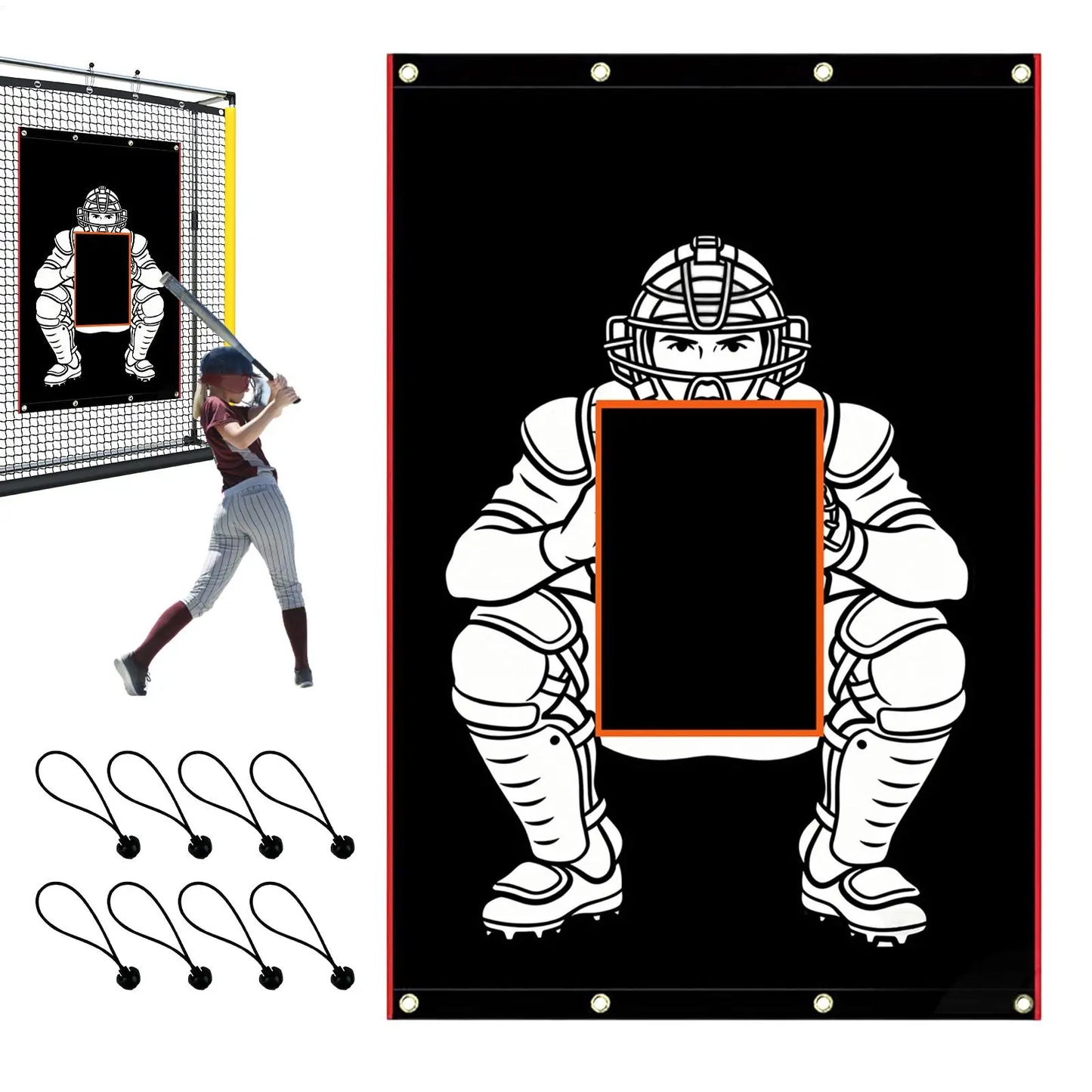 Batting Cage Net Backdrop Heavy Duty Weatherproof Softball Baseball Replacement Target Hitting Training Equipment Outdoor