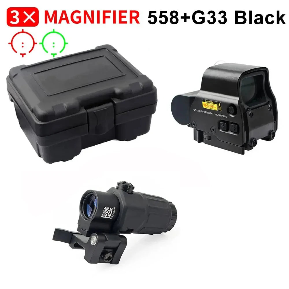 558 Holographic Collimator Sight Red Dot Optic With Rail