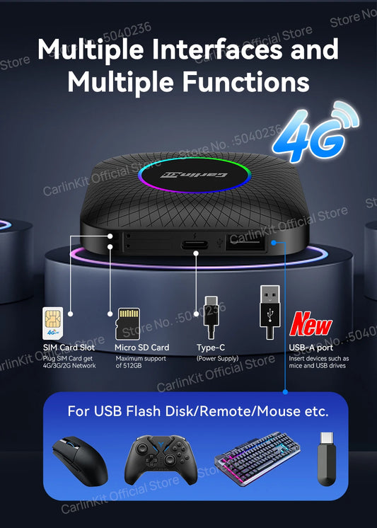 CarlinKit Car Intelligent Systems Wireless Android Auto Wireless CarPlay Smart TV Box For Netflix IPTV Android 13 CarPlay Ai Box