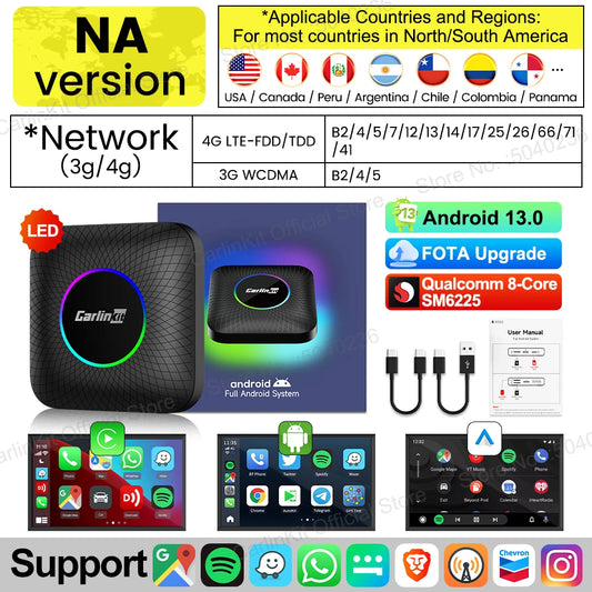 CarlinKit Car Intelligent Systems Wireless Android Auto Wireless CarPlay Smart TV Box For Netflix IPTV Android 13 CarPlay Ai Box