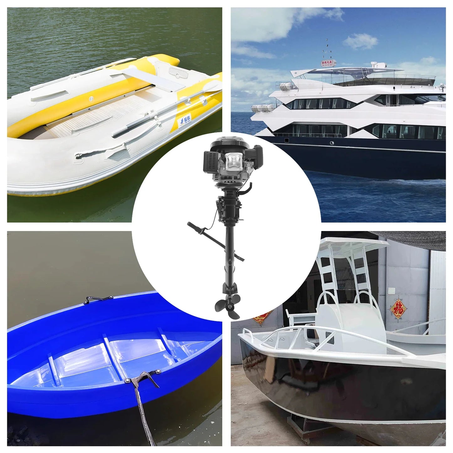 4 Stroke 7.5HP Outboard Motor For Inflatable Fishing Boat