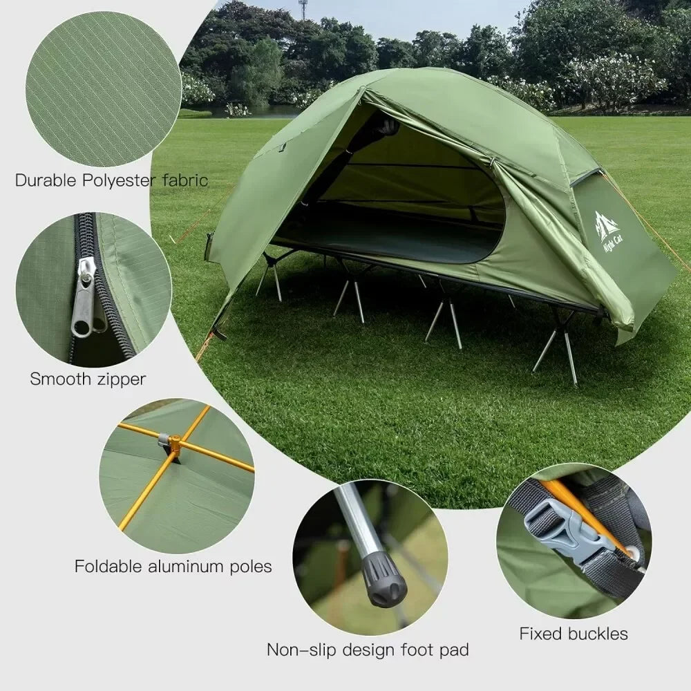 Night Cat Camping Cot Tent Waterproof 1 Person Off Ground