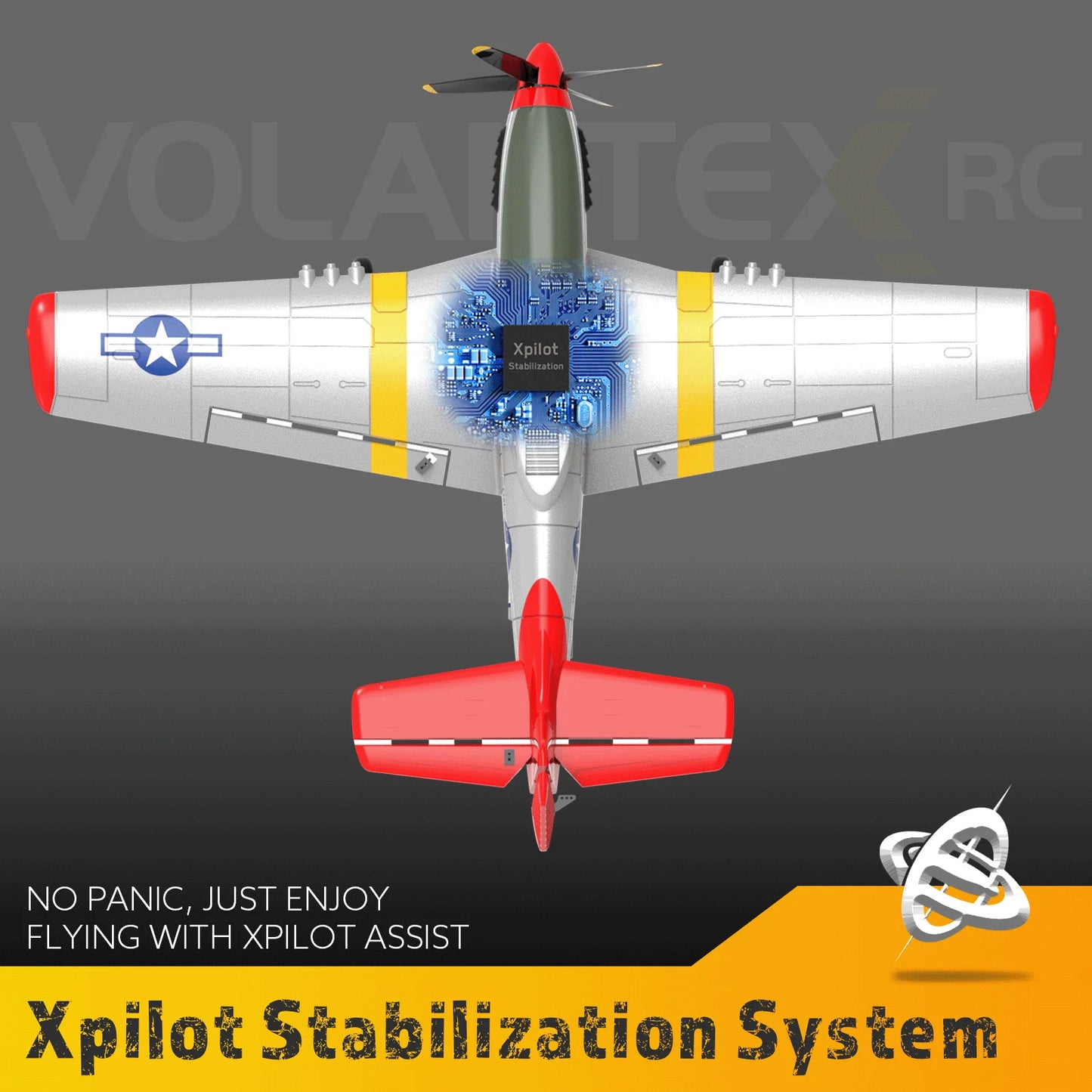 Volantex P51 Mustang RTF RC Plane One Key Aerobatic Gift