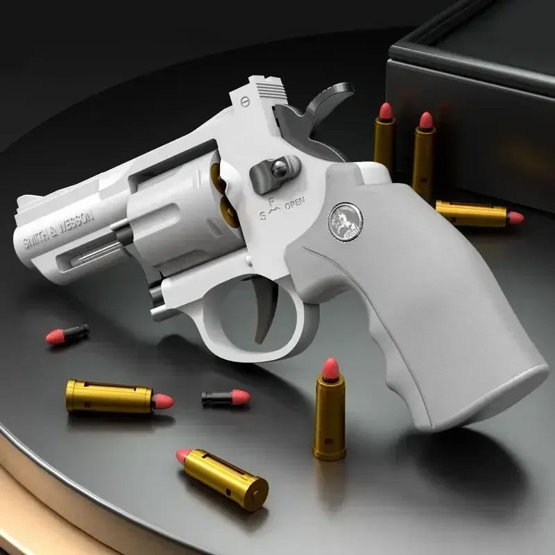 WEZP5 357 Revolver Launcher Pistol EVA Soft Dart Bullet Toy Gun Airsoft CS Outdoor Shooting Game Paintball Kids Adult Gift