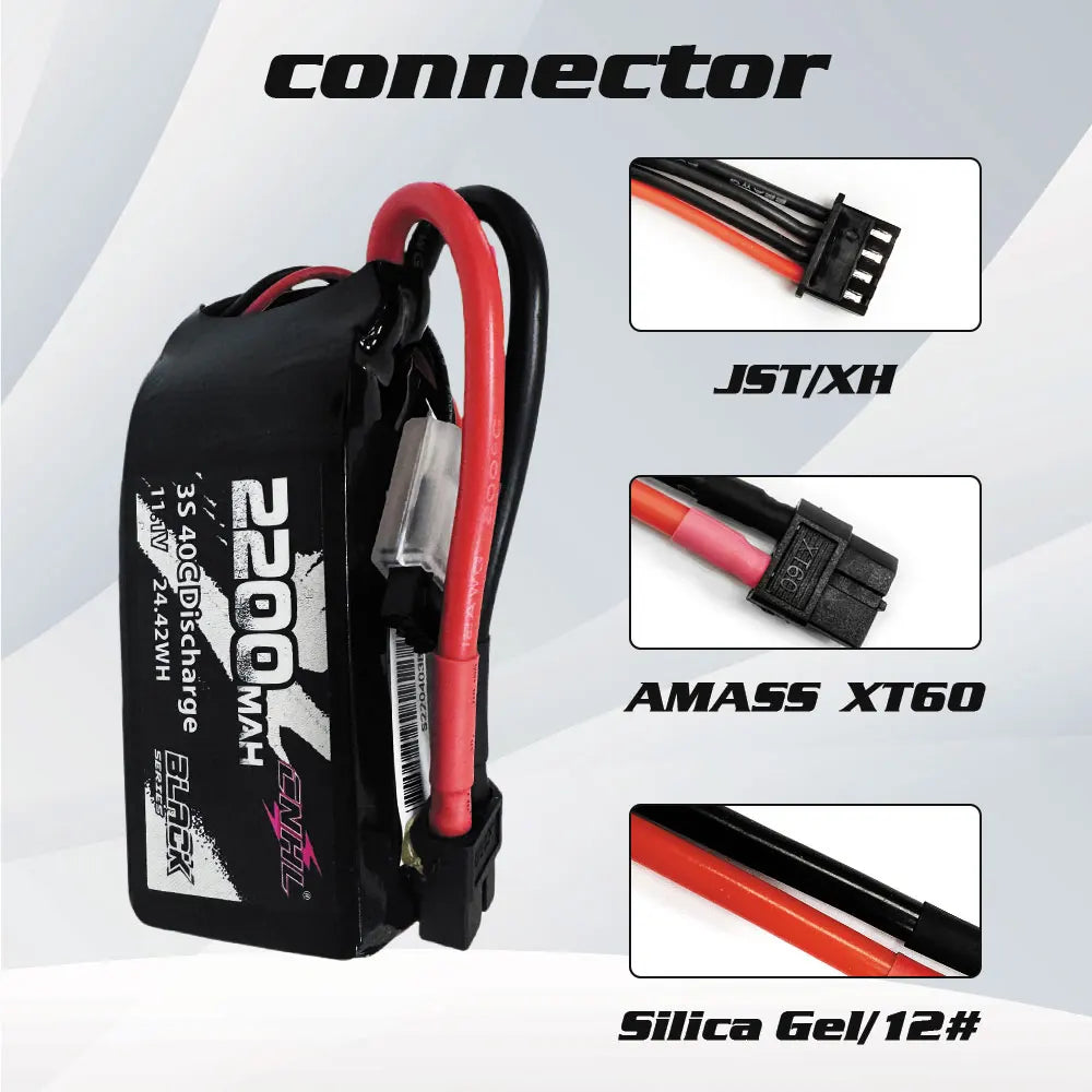 CNHL 3S 2200mAh LiPo Battery 11.1V 40C 2 Pack XT60 RC FPV