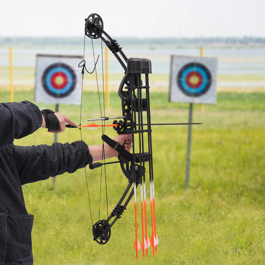Compound Bow Archery Kit For Beginner 19 30in Draw 30 60Lbs
