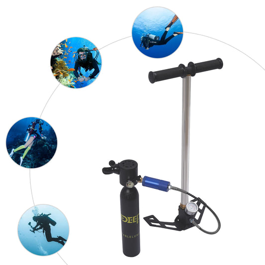 Portable Scuba Diving Tank With Pump Half Liter Capacity