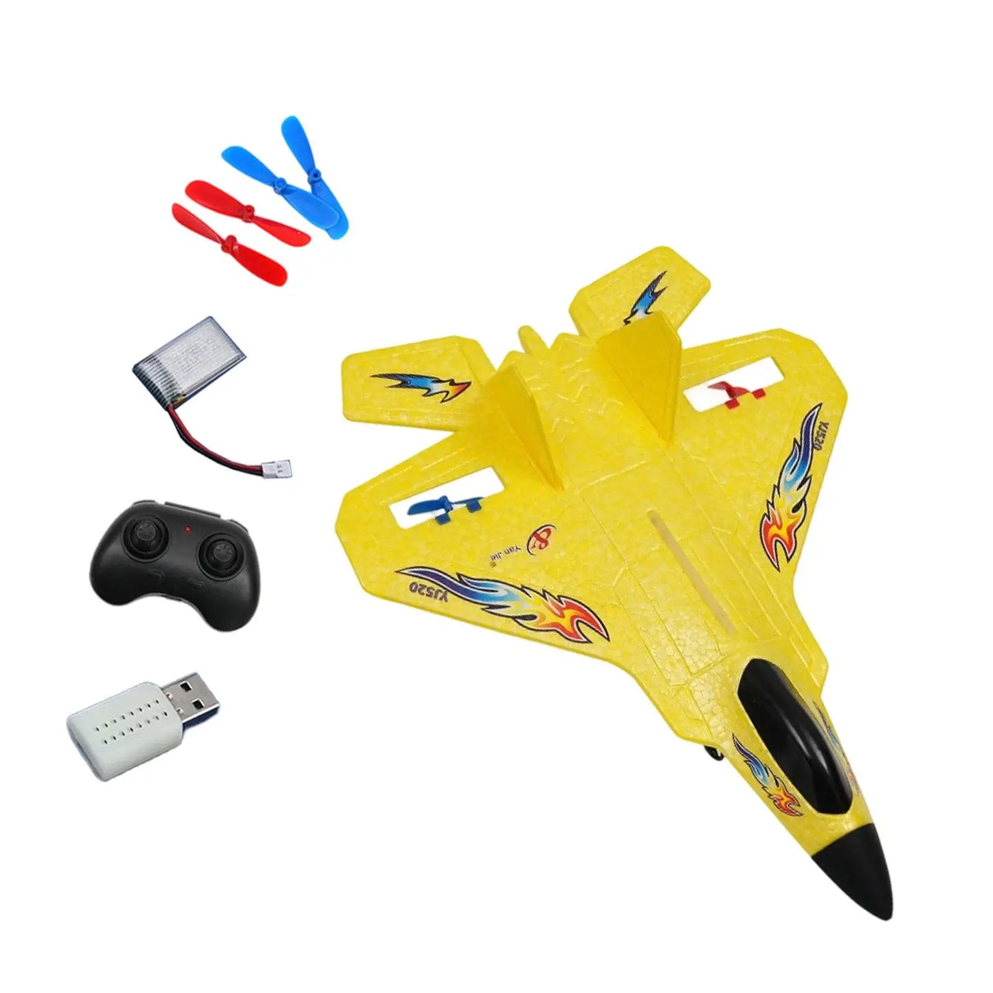 Foam RC Airplane Toy Rechargeable Remote Control Plane with Gyro Night Flight LED Glider for Children Adult Training