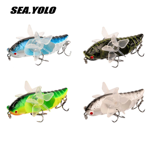 Popper Spin Fishing Lure Floating Hard Bait 14g 7.5g Perch