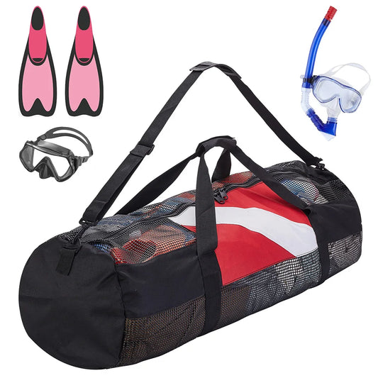 Extra Large Scuba Diving Mesh Tote With Adjustable Strap