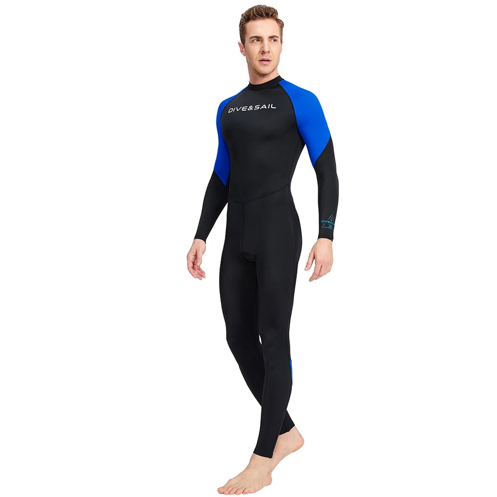 Men Diving Skin With Zipper Sunscreen Snorkeling Swimsuit