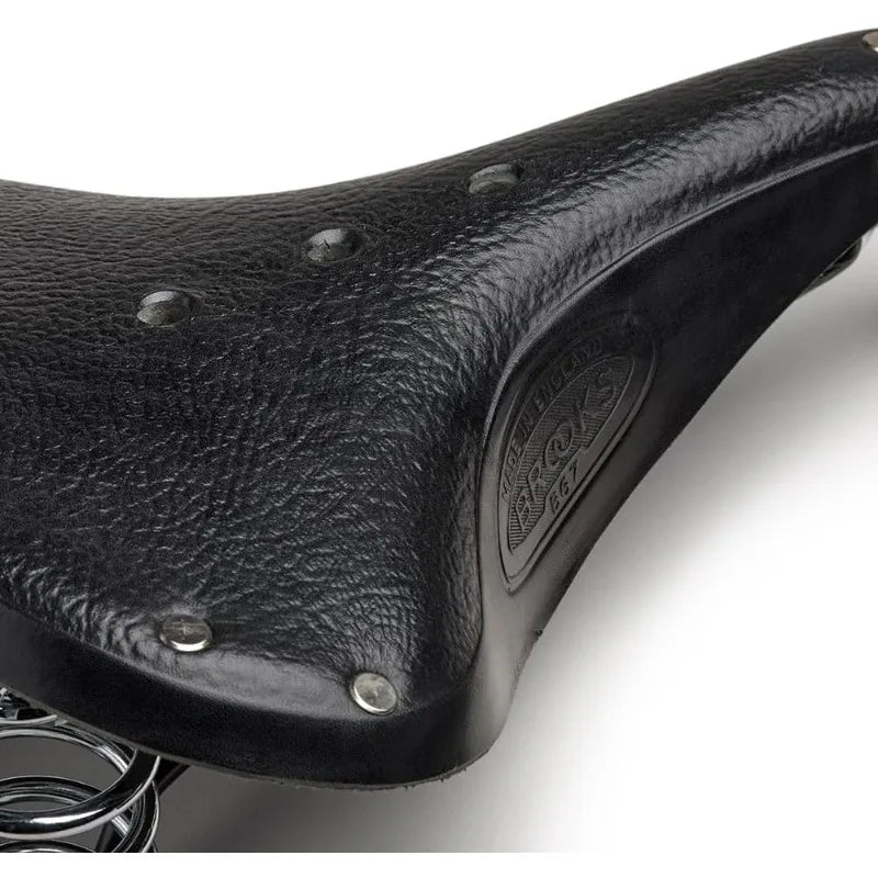 Brooks England B67, Leather Bike Saddle with Suspension Springs