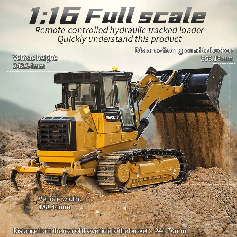 Kabolite 1/16 Hydraulic RC Loader K963 100 Remote Control Construction Vehicle Engineering Fun Toy TH23079-SMT7