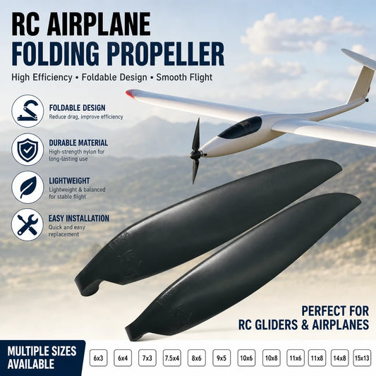 RC Airplane Folding Propeller 1 Pair 6x3 6x4 7x3 7.5x4 8x6 9x5 10x6 10x8 11x6 11x8 14x8 15x13 Oler Glider Props Replacement