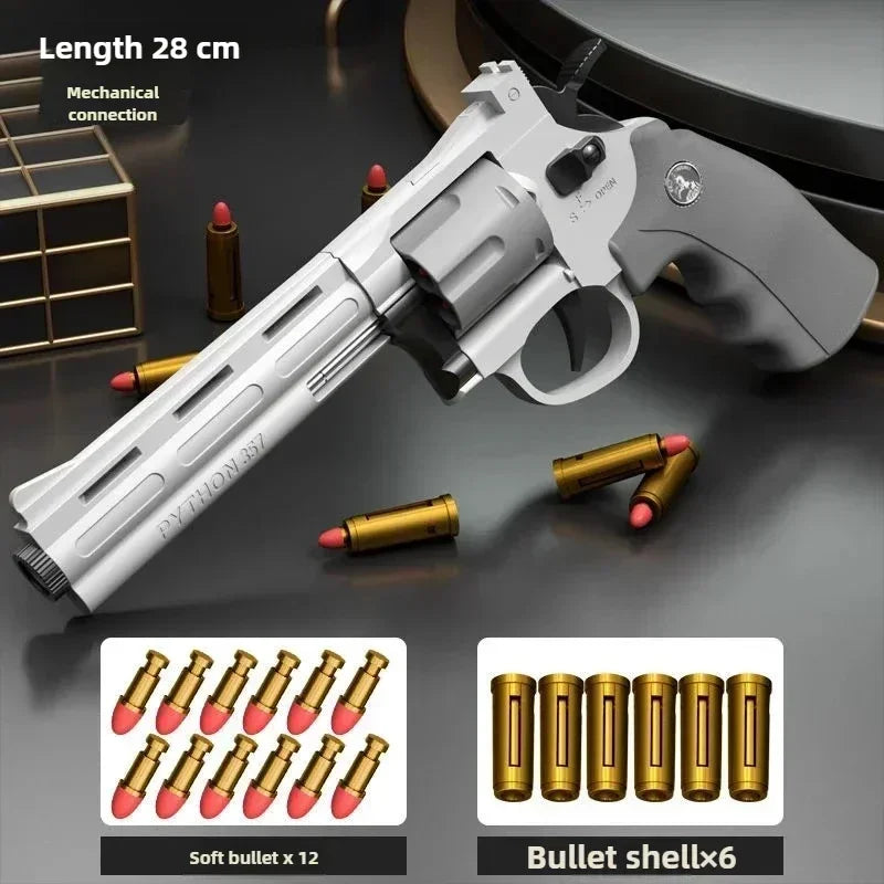 WEZP5 357 Revolver Launcher Pistol EVA Soft Dart Bullet Toy Gun Airsoft CS Outdoor Shooting Game Paintball Kids Adult Gift