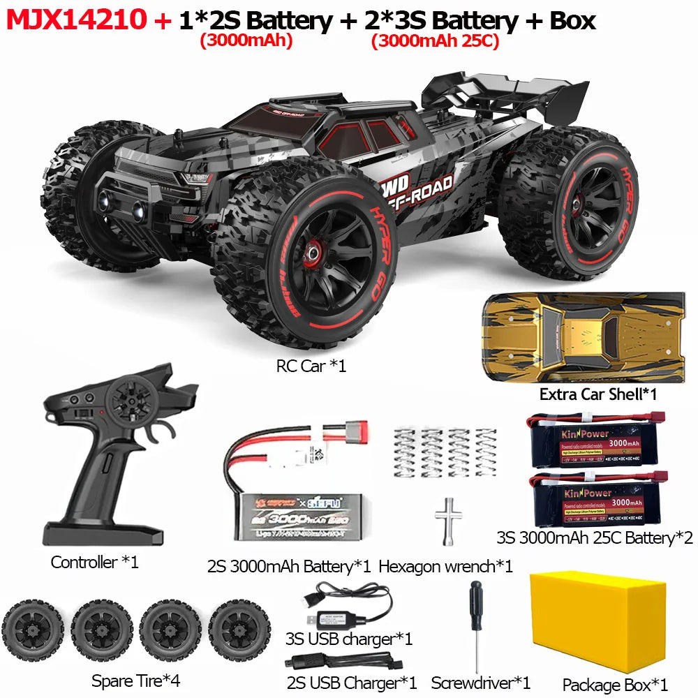 HYPER GO 75km/h MJX 14209 14210 V3.0 1/14 RC Car Brushless 2.4G Remote Control 4WD Off-road Racing RC Truck Electric Hobby Toy