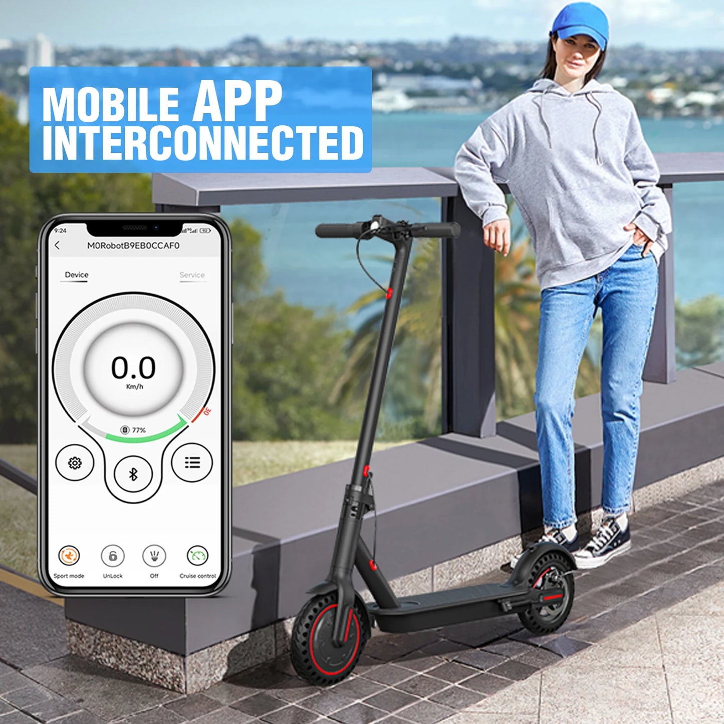 350W Foldable Electric Scooter for Adults Teens,Explosion-proof Tires,Dual Brake System,Lightweight APP Support E-scooter