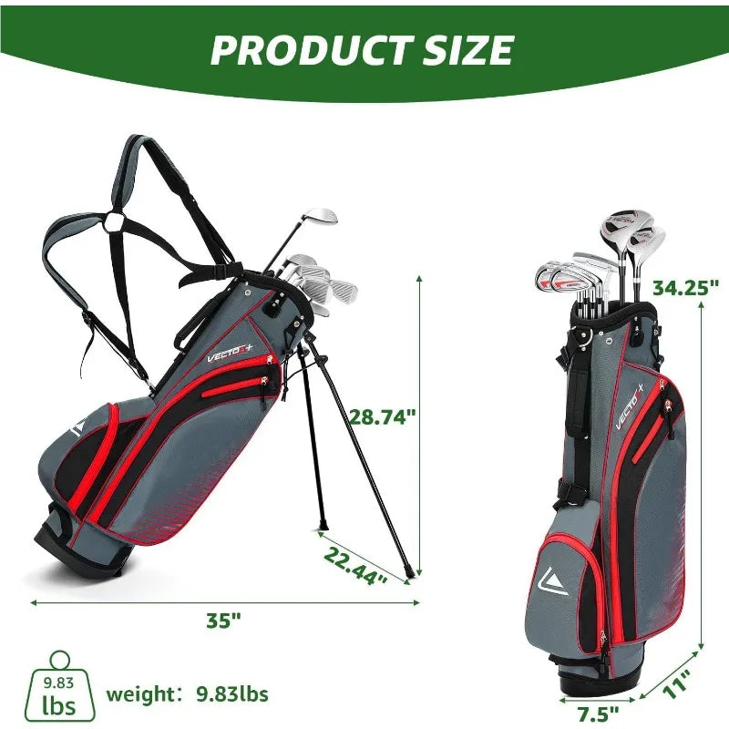 8 Pieces Complete Mens Golf Club Set Right/Left Hand for Men Women Includes Stand Bag with Rain Hood, 3# Fairway Wood